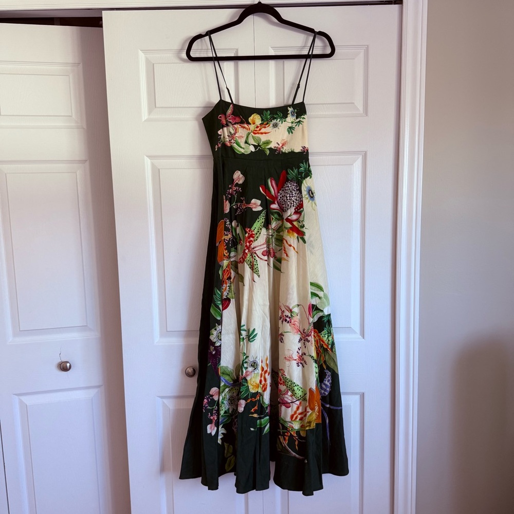 Alemais Floral Maxi Dress in Green and Cream